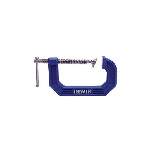 IRWIN QUICK-GRIP C Clamp, 4-Inch (225104),Blue, Gray