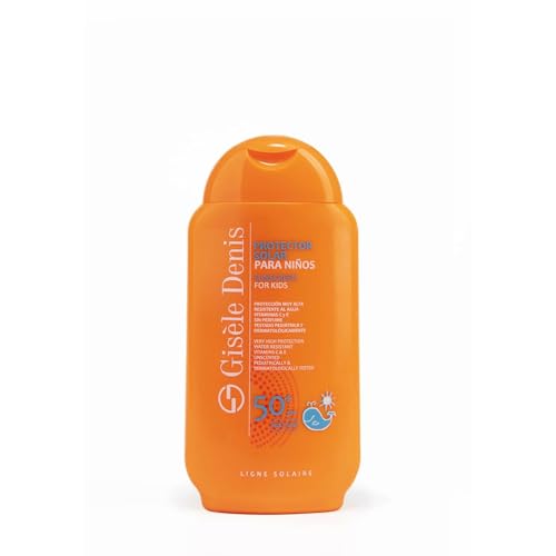 GISÈLE DENIS - Protector Solar Infantil, 200 ml, Protección FPS50+, Crema Solar para Niños, Resistente al Agua, Cuidado de Piel, Hidrata la Piel, Vitaminas C y E, Resistente al Agua, para Uso Diario