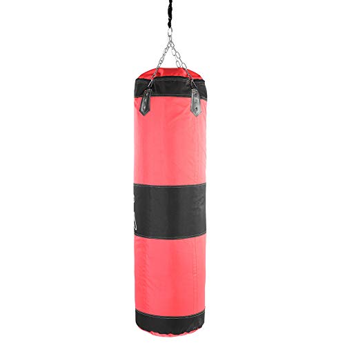 Dioche Fitness Sandbags, Empty Punching Bag Hanging Kick Sandbag for Workout Karate Training Boxing Fight Sandbag(1.2m-Red)
