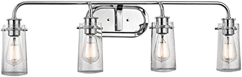 Image of KICHLER Braelyn 44 inch 4 Light Vanity Light with Clear Seeded Glass Chrome
