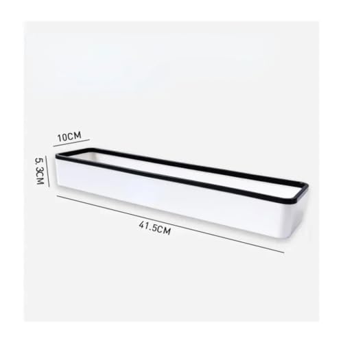 Almacenamiento de pared para baño multifuncional negro sin taladro 3