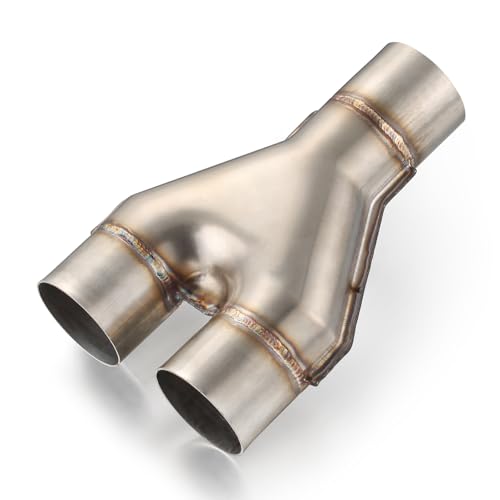 Wabuiltown Y Pipe 2.5 Inch Single 2.5 Inlet to Dual 2.5 Outlet 10 Overall Length Stainless Steel Crossover Y-Pipe Weld-On Design Universal for Car Truck