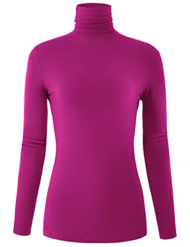 Image of AUHEGN Women's Long Sleeve Lightweight Turtleneck Top Pullover Casual Active Layer Tops Shirts