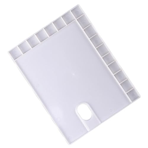 BEBEMOKO 3Pcs 17 Plastic Paint Mixing Trays for Watercolor Durable Pigment Plates for Artists DIY Crafts and Professional Use Art Accessory White