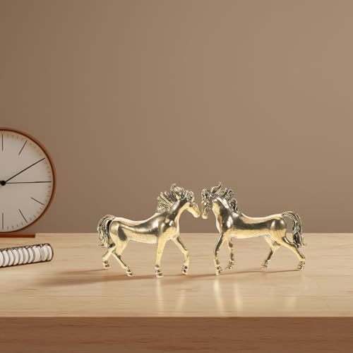 Estatuas de caballo de latón Feng Shui 2 piezas miniatura 5