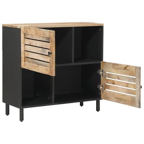 Aparador de madera de mango Braun con elegantes botones de latón y acabados artisan 4