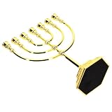 Genérico Candelabro Judío de 7 Brazos de Metal Dorado Estilo Retro para Adorno Elegante y Crear Ambiente Romántico en Bodas