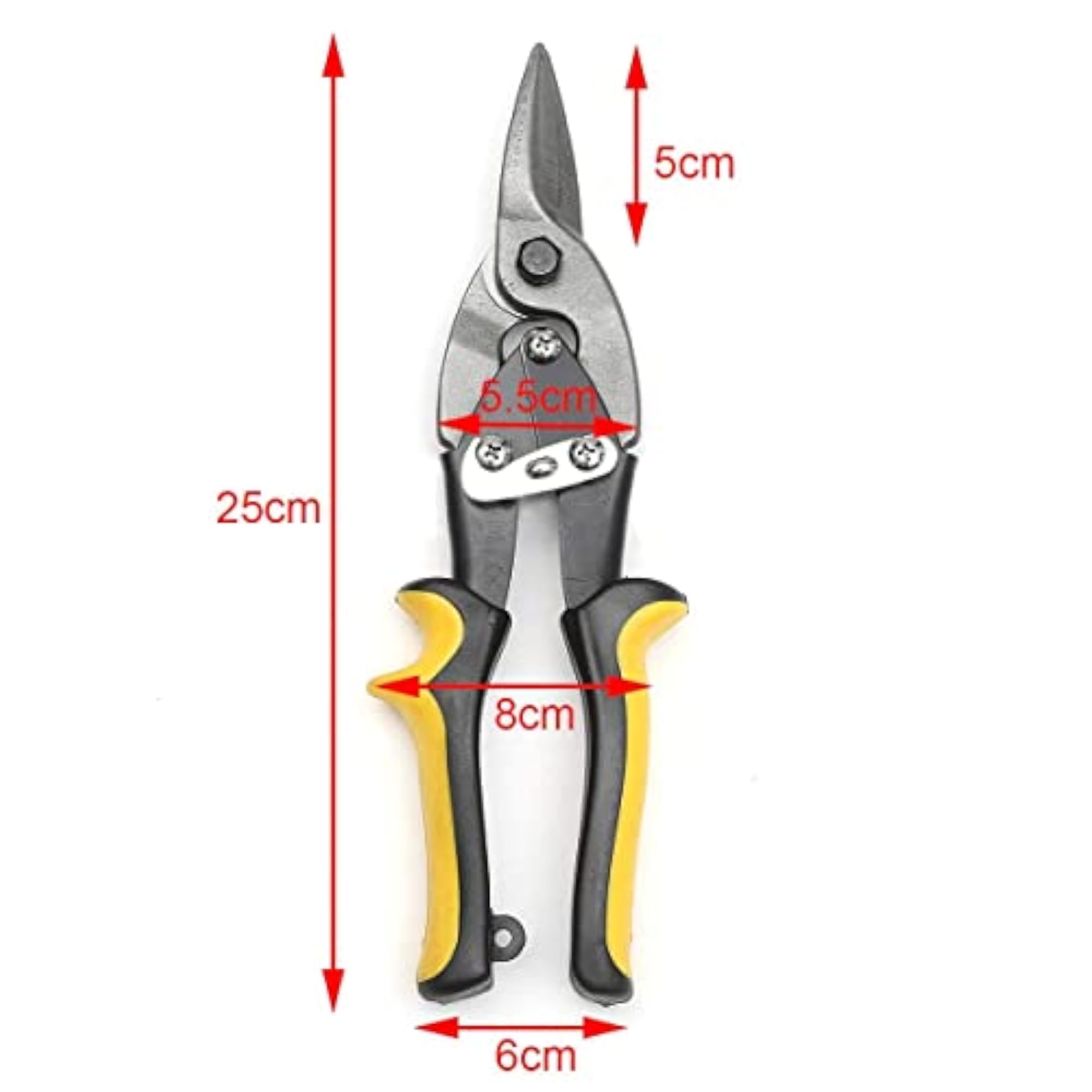 Straight Head Tin Snips Plier with Yellow/Black Handle