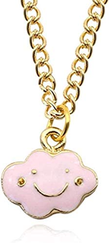 Preisvergleich Produktbild Halskette Emaille Bunte Lächeln Wolken Anhänger Halskette Schöne Winzige Lächelnde Gesicht Choker Halskette Für Mädchen Frauen Schmuck Halsbänder