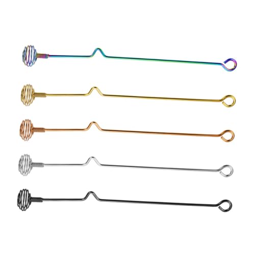 COLLBATH Unique Spiral Design Stirring Rods 5pcs Stainless Steel for Tea Coffee Cocktails