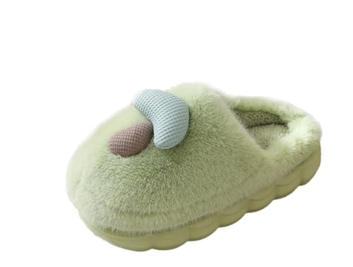 Women's Adult Warm Plush Mushroom Slippers Comfortable Men's Indoor Anti slip Home Thick Sole Winter Cotton Slippers