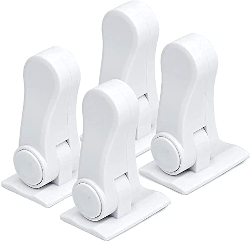 Bloqueo de Seguridad para Niños,4 Piezas Manija de Seguridad de Puerta Ventana Bloqueo de Seguridad para Bebés Manija de Seguridad Para Niños con Adhesivo para Puertas Bebé Mascotas,Blanco Cover