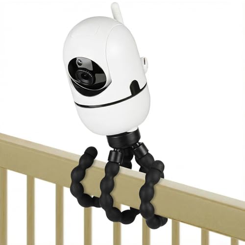 Image of wochel Tripod Baby Monitor Mount for HelloBaby HB65/HB40/ HB6550/ HB6148/ HB6560/HB66/HB6339/HB6550 Pro, ANMEATE SM935E, Flexible Baby Camera Mount Attach Your Camera Wherever You Want (Black)