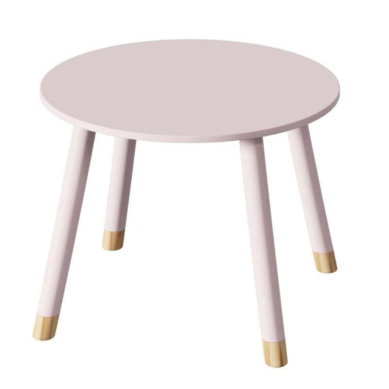 Miroytengo Mesa Infantil Dormitorio Douceur con Patas de Madera Estilo Infantil en Color Rosa y Roble Claro 60x60 cm