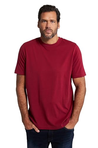JP 1880 Herren große Größen Übergrößen Menswear L-8XL T-Shirt, Basic, Rundhals, gekämmte Baumwolle dunkelrot 3XL 702558540-3XL