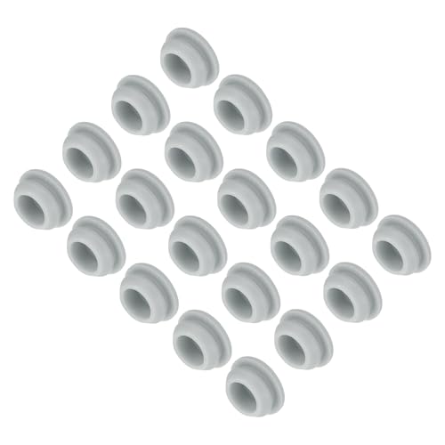 Image of MECCANIXITY 30pcs Silicone Snap in Locking Hole Plugs,11.5mm /0.5 Inch Mounting Diameter Narrow Groove Width 2mm Panel Seal Cover Round for Kitchen Bulkheads Waterproof Sealing Plugs Grey