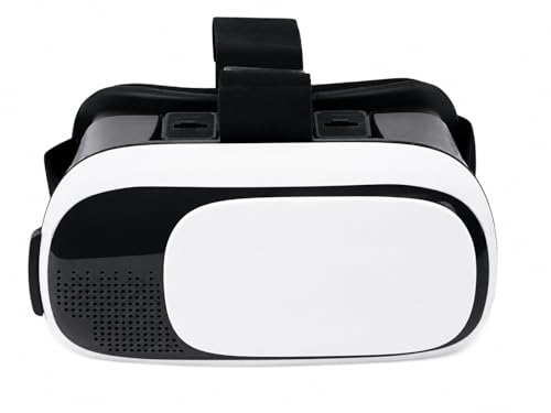 Image of Virtual Reality Glasses, 3D Immersive Viewing, Adjustable Head Strap, White and Black