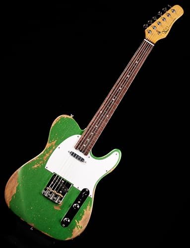 KGD Relic electric guitar, mahogany body, carbonized maple neck, rosewood fretboard, 6-string solidbody electric guitar, S-S pickupsbrass barrel saddle bridge electric guitar