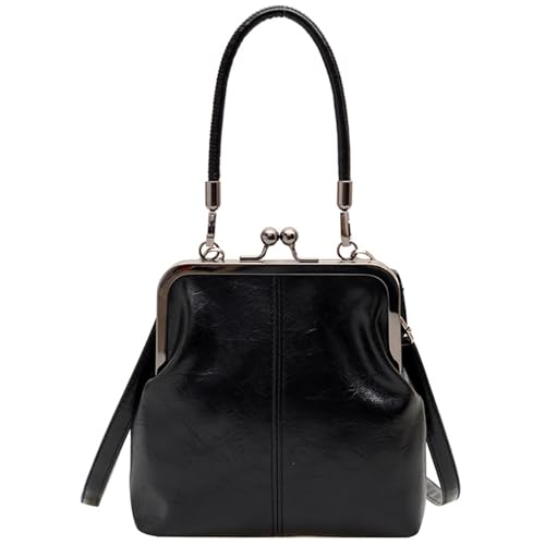 Bolso bandolera retro con cierre Kiss Lock miniatura 1