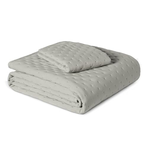 Amazon Basics Brushed Microfiber Quilt Set, Extra Soft with Natural Texture, 2-Piece,Twin/Twin XL,...