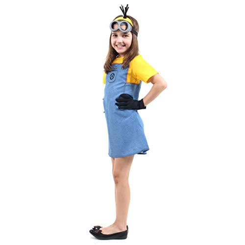 Minions Feminina Infantil Sulamericana Fantasias Amarelo/Azul P 3/4 Anos
