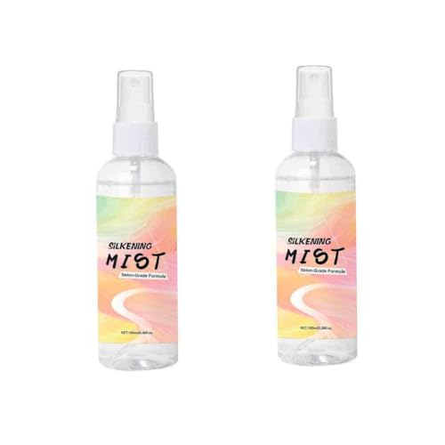 2PCS Hair Silkening Shiny Mist for Smoothing Out Frizz Hair Unisex Fine-Mist Silkening and Glossing Spray for All Hair Types