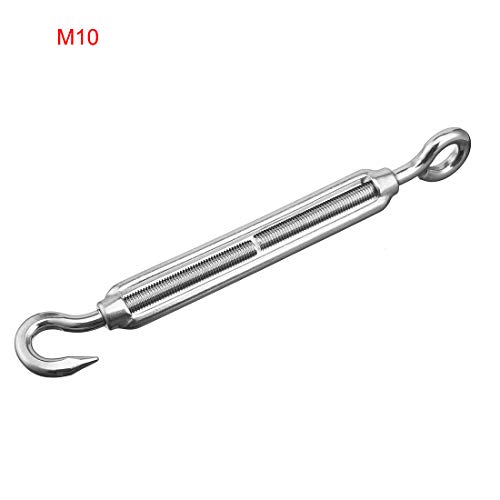 Aexit Tensores de Acero 304 Tipo Gancho y Ojal M10, 2 Unidades miniatura 2