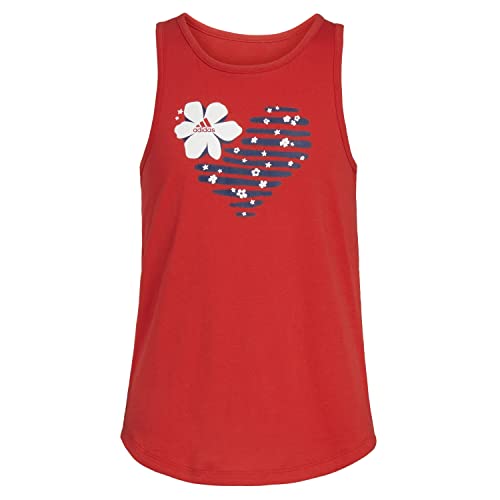 Image of adidas Girls Sleeveless Curved Hem Tank Top