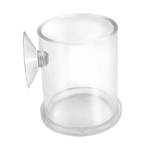 COLLBATH Fish Tank Aquarium Feeding Circle Acrylic Material Fish Feeder Large 40mm Net Suction Cup Attachment