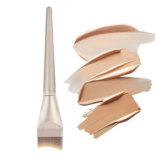 Brocha plana para base de maquillaje, uso en seco y húmedo, herramienta de maquillaje para mezclar crema líquida, para adolescentes, niñas, estudiantes universitarios, bailarinas, belleza profesional