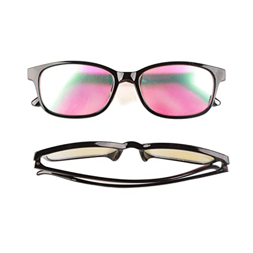 NSXAYIWE Color Blind Glasses for Men Women, Red Green Colorblind Correcting Glasses with Case, Transparent Black Frame Colorblindness Color Correcting & Enhancing Eyeglass for Indoor Outdoor