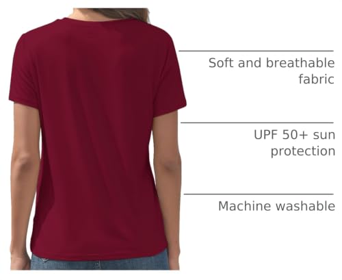 Image of KevaMolly Basic T Shirts for Women UPF 50+ Short Sleeve Casual Summer Tops Trendy Solid Loose Fit Crew Neck Tees Tshirt