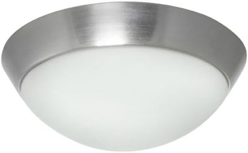 Efficient Lighting EL-801-218-BN Contemporary Flushmount Brushed Nickel Finish with White Glass Energy Star Qualified