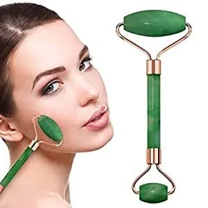 ASRA Crystal Green Aventurine Natural Jade Roller for Face – Aging Wrinkles, Puffiness Facial Skin Massager Treatment Therapy – Premium Jade Stone