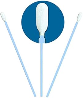 Cleanroom Polyester Swab, 6.378' Length Long Handle,100 pcs/Pack,for Gun Cleaning, Used for Cleaning in Particular Hard to Reach Areas