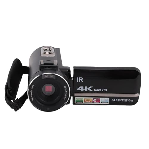 Caméra vidéo 4K vlogging appareil photo 64 MP zoom 18X Asixxsix écran tactile