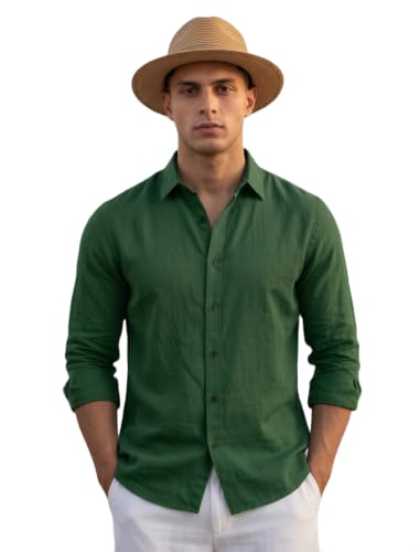 Image of NexaFlair Man's Casual | Formal | Linen| Cotton | Regular Wear Collared | Fit Shirt for Men