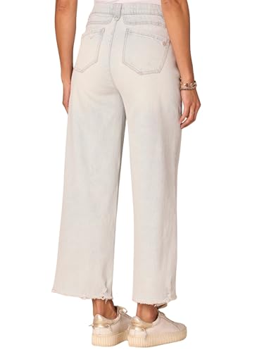 Ab Solution Skyrise Round Up Boyfriend Wide Leg Jeans with Fray Hem4