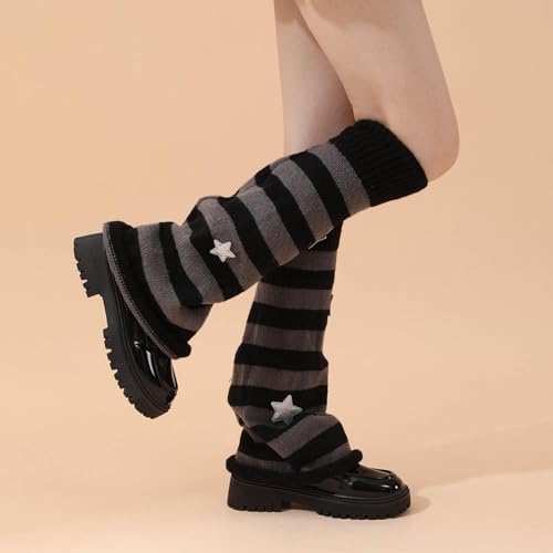 Leg Warmers for Women Girls Star Pattern Knitted Leg Warmers Y2k Socks Kawaii 80s Party Accessories Clothes2