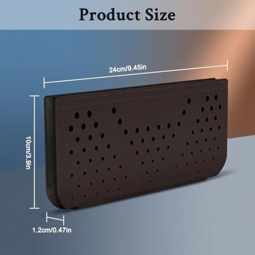 Image of STHIRA Car Storage Pouch Dashboard PU Breathable Utility Peel-and-Stick Bag Phone Keys Cards Sunglasses 24x10cm Brown Car Interior Accessories