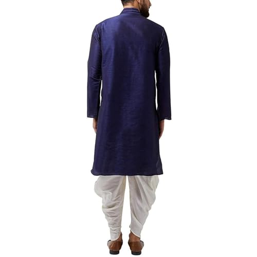 Men's Blue Kurta Pajama Set Wedding Kurta Pyjama Indian Party Suit2