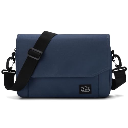 VASCHY Lightweight Messenger Bag for Men, Small Classic Crossbody Flap Casual Satchel Crossbody Courier Bag for Men Blue