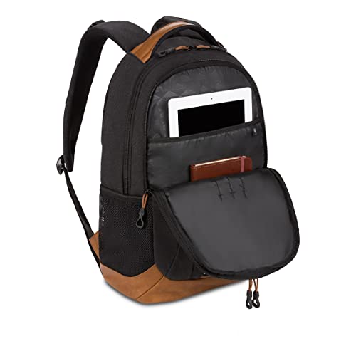 SwissGear Cecil 5505 Laptop Backpack, Black Canvas/Brown, 18Inch Bagy.io