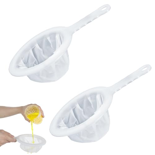 Giantree 2 colini a rete, filtro in rete di nylon fine, colino in plastica con manico, setaccio a rete per alimenti, yogurt, formaggio, mini salamoia per separare gamberetti per cucina, cibo, succo