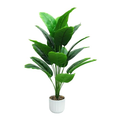 Freyalife 28 Fake Plant Artificial Banana Tree for Room Decor Faux Potted Plants Indoor for Home Living Bedroom Aesthetic Farmhouse Dorm Office Classroom and Outdoor Garden Porch Balcony Decor