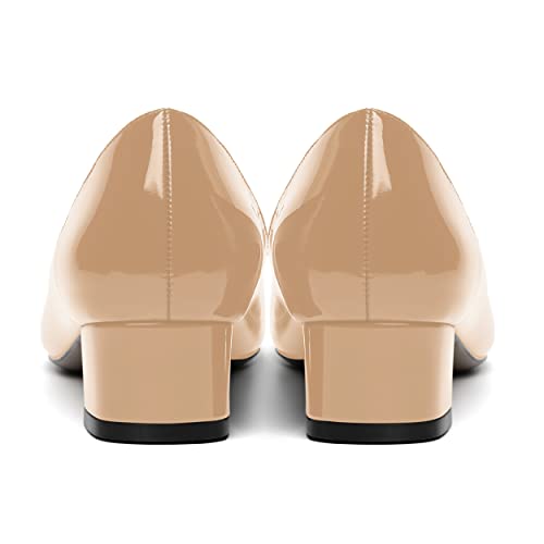 MOVINSTEPS Womens Casual Patent Slip On Dating Peep Toe Chunky Low Heel Pumps Shoes 1.5 Inch4