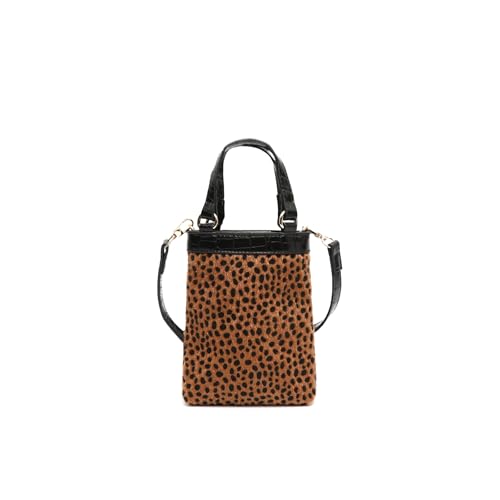 MISAKO Samira bolso de mano pequeño animal print con asa bandolera extraíble ED. Mujer - Samira Negro 18 X 13 X 3 cm