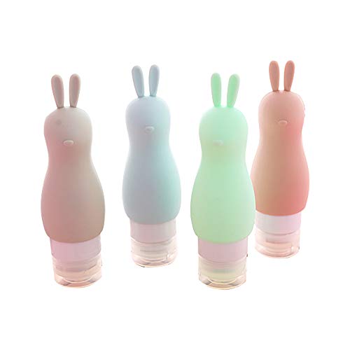 Preisvergleich Produktbild Silikon-Reiseflaschen für Flüssigkeiten unter Reise-Toilettenartikel, auslaufsicher, BPA-frei, nachfüllbar, 4er-Set