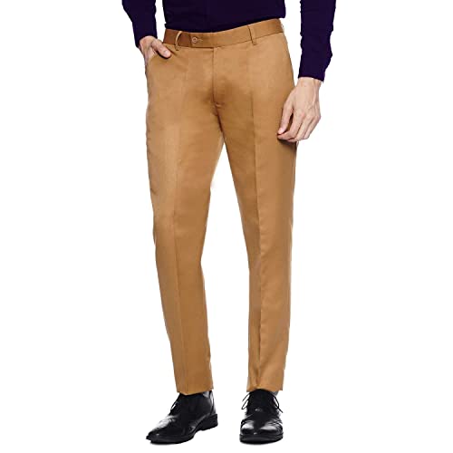 Image of Men's Slim Fit Formal Trousers | Office & Business Wear | Men's Solid Formal Pants (256)
