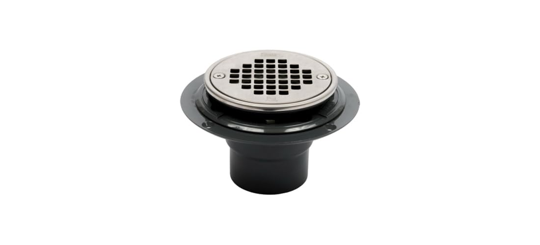 Bonde de douche ronde en céramique 2" x 3" idéale pour remplacer une évacuation usée de cabine